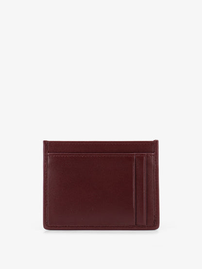Matelassé leather card holder with metal lettering logo thumbnail
