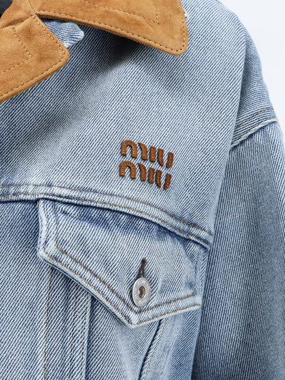 Denim Jacket with suede detail thumbnail