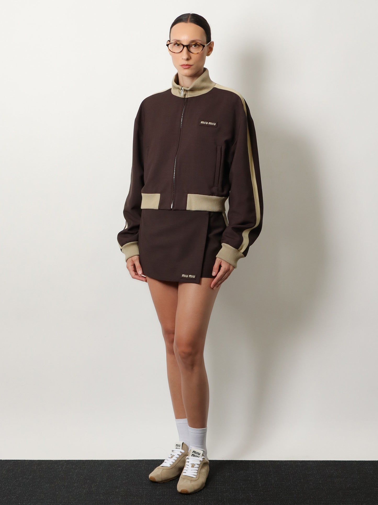 Mohair and virgin wool mini skirt