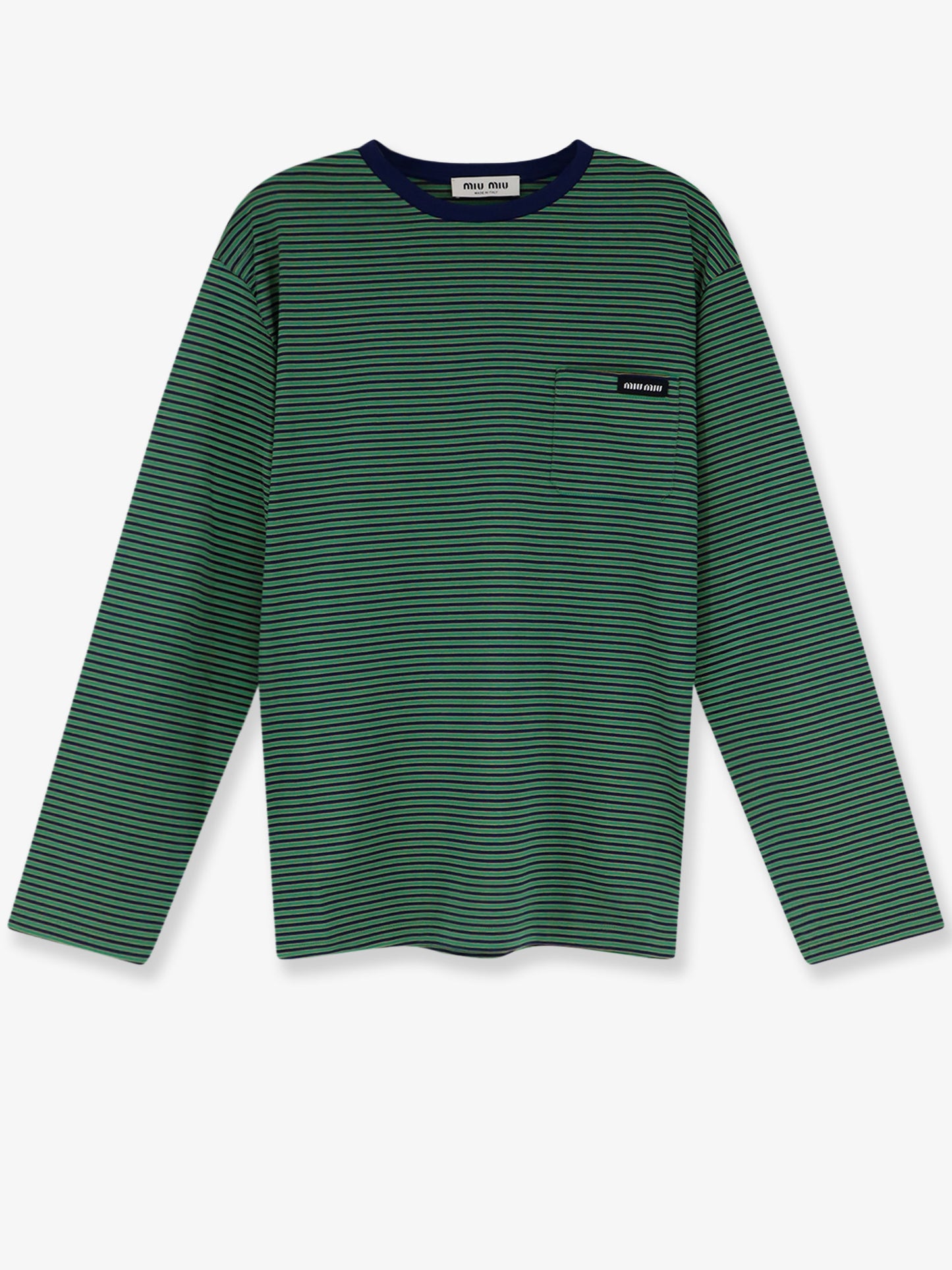 Cotton T-shirt with striped pattern