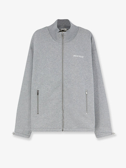 Oversize cotton sweatshirt with zip closure thumbnail