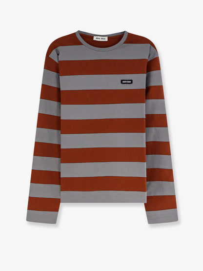 Cotton T-shirt with striped pattern thumbnail
