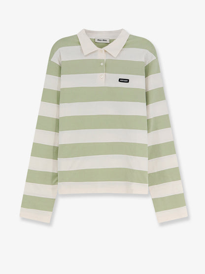 Cotton polo shirt with striped pattern thumbnail