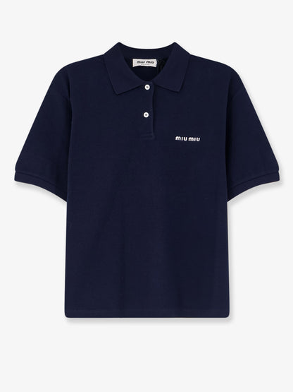 Polo in cotone con logo ricamato frontale thumbnail