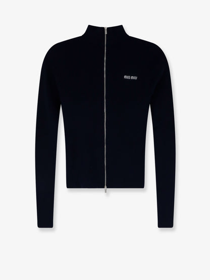 Cotton cardigan with front logo inlay thumbnail