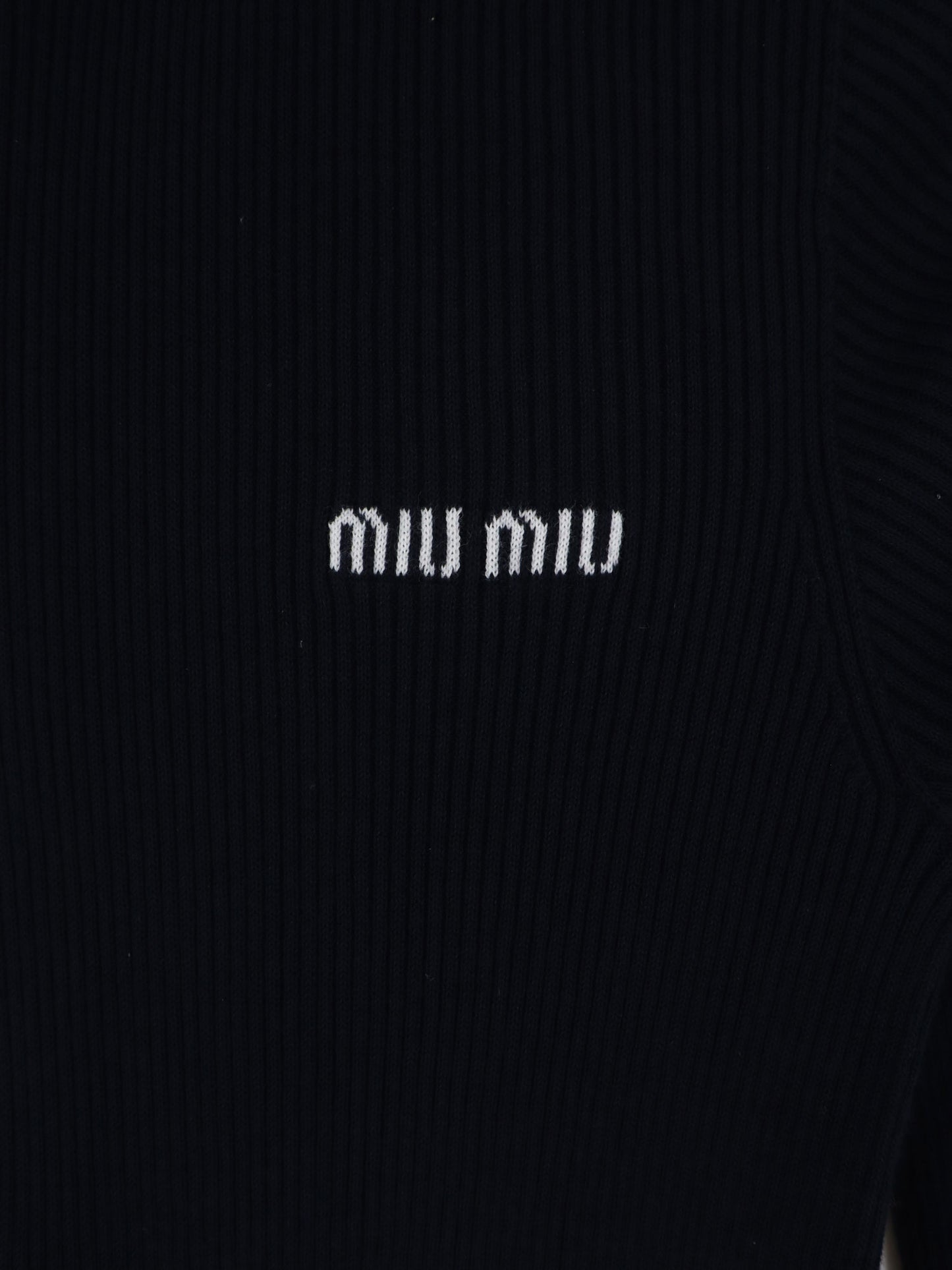 Cotton cardigan with front logo inlay