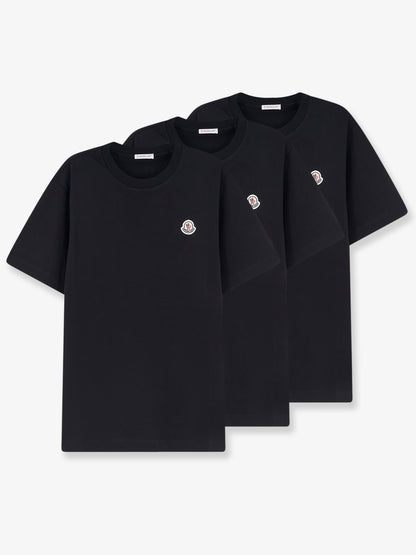 T-shirt in cotone con patch logo frontale thumbnail