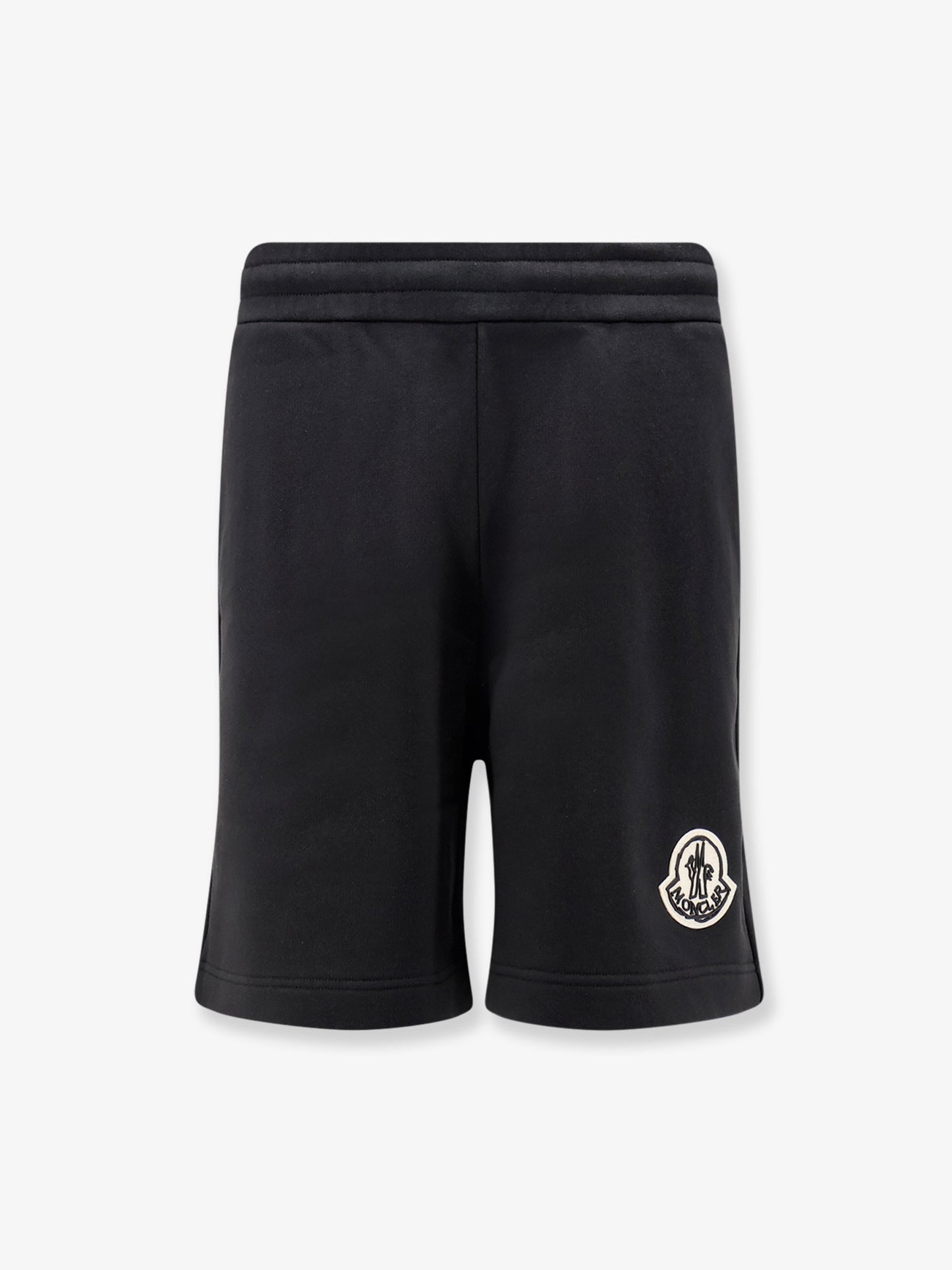 Cotton bermuda shorts with front logo patch