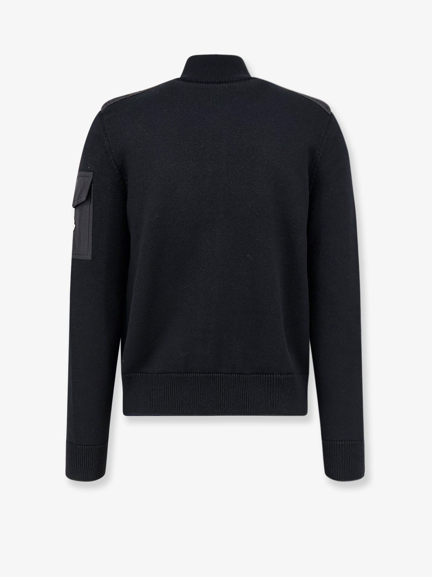 Cardigan in lana vergine con patch Logo