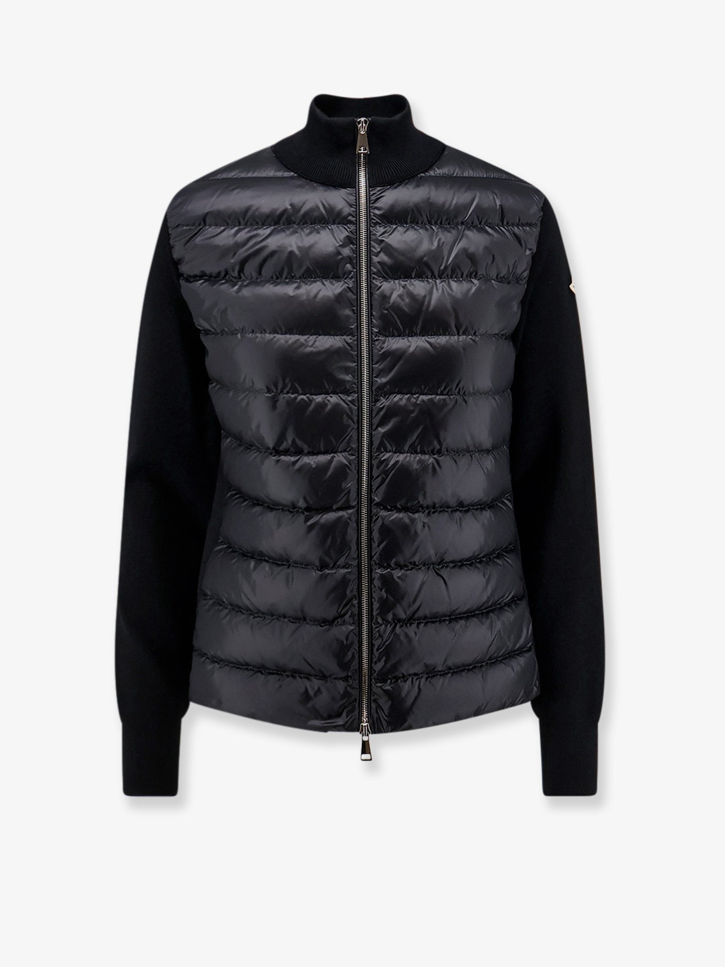 Cardigan/Down Jacket with tricot inserts