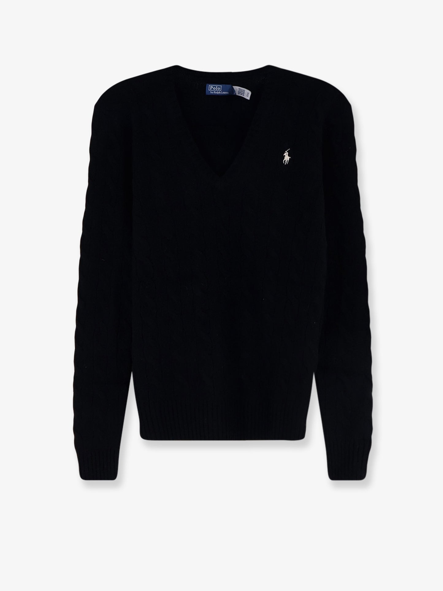 Wool and cashmere blend sweater with embroidered logo on the front