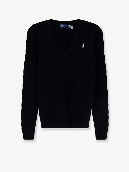 Wool and cashmere blend sweater with embroidered logo on the front thumbnail