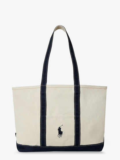 Denim shoulder bag with embroidered logo on the front thumbnail
