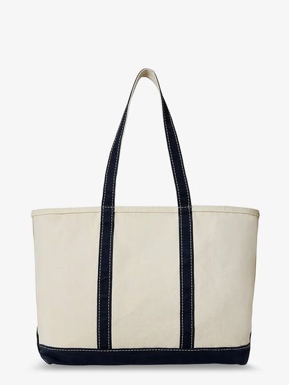 Denim shoulder bag with embroidered logo on the front thumbnail