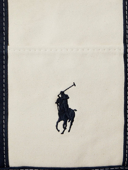 Denim shoulder bag with embroidered logo on the front thumbnail