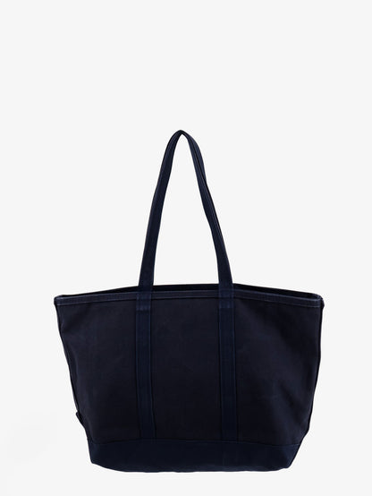 Borsa a spalla in denim con logo ricamato frontale thumbnail