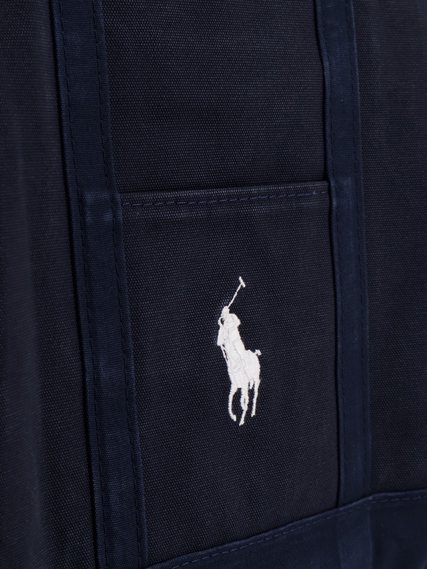 Borsa a spalla in denim con logo ricamato frontale
