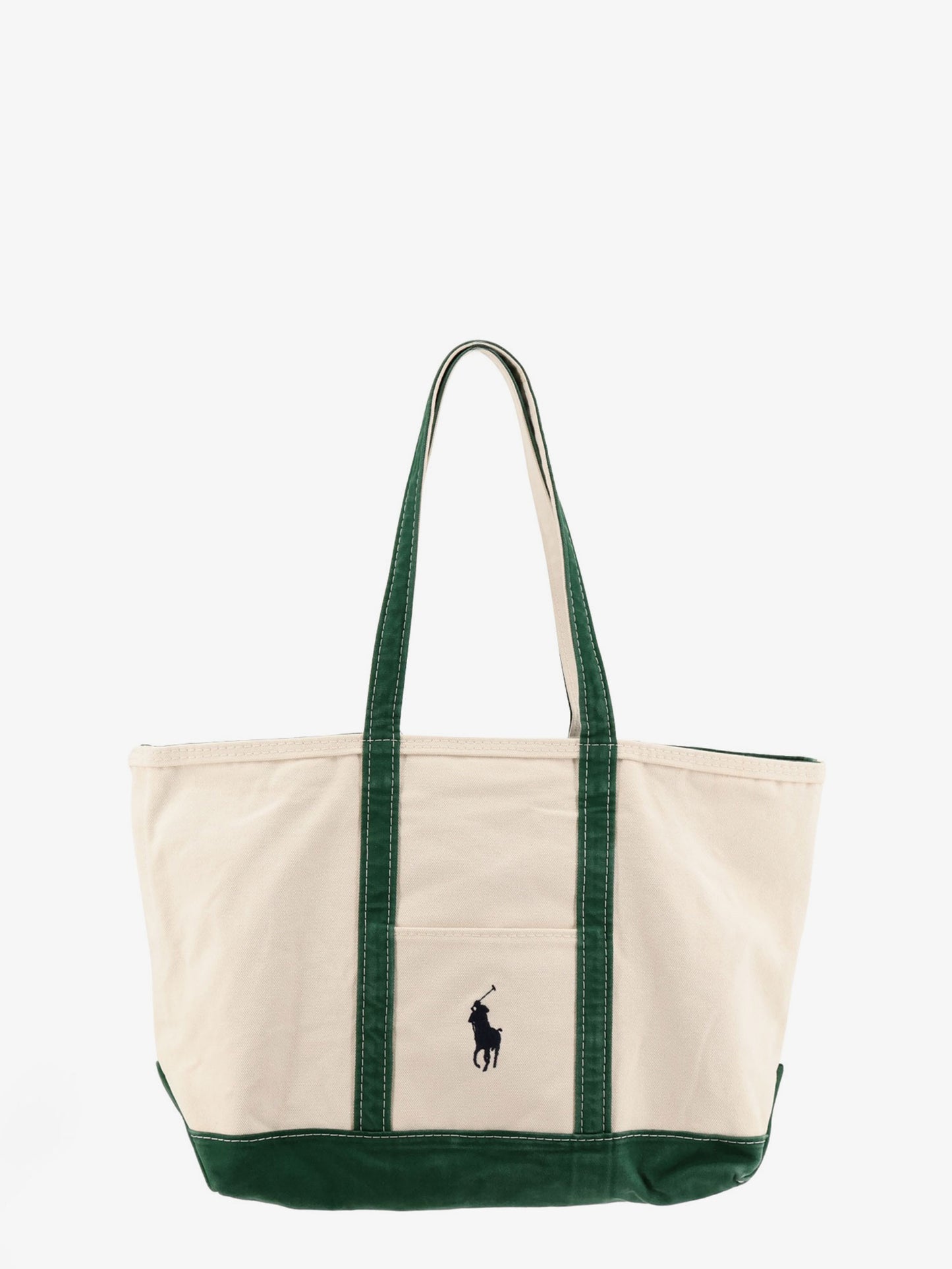 Borsa a spalla in denim con logo ricamato frontale