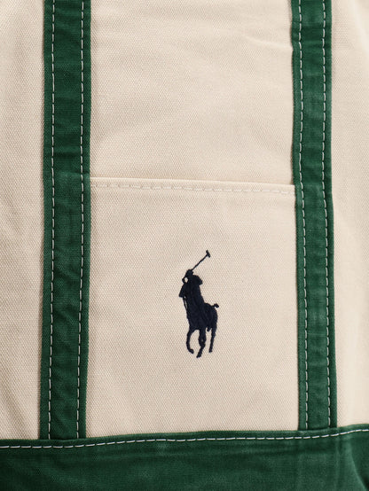 Borsa a spalla in denim con logo ricamato frontale thumbnail