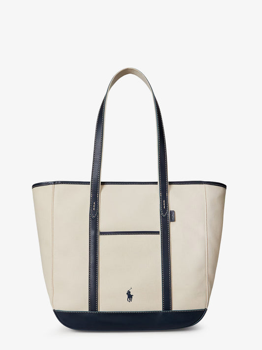 Canvas shopping bag with embroidered logo