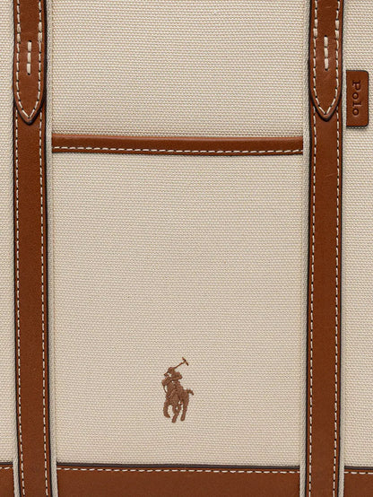 Canvas shoulder bag with embroidered logo on the front thumbnail