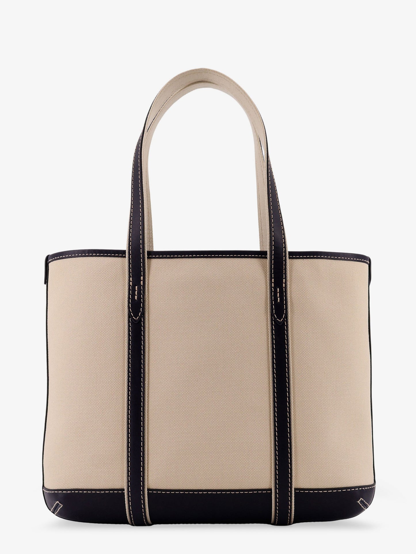 Canvas shoulder bag with embroidered logo on the front
