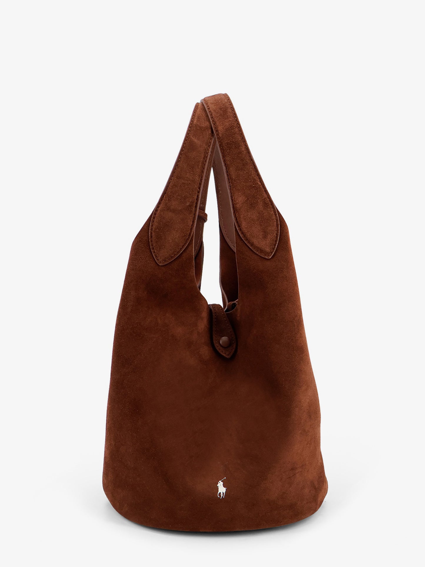 Borsa a spalla Play in suede con logo in contrasto