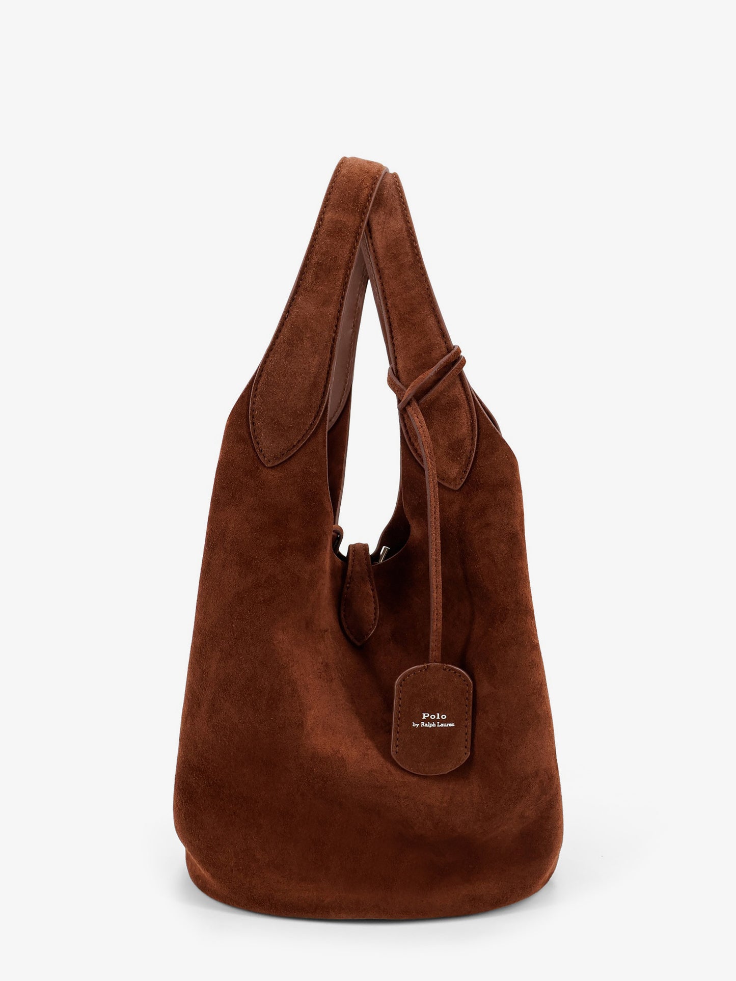 Borsa a spalla Play in suede con logo in contrasto