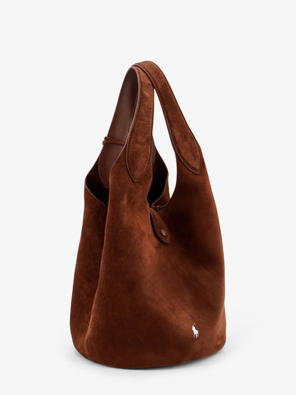 Borsa a spalla Play in suede con logo in contrasto thumbnail