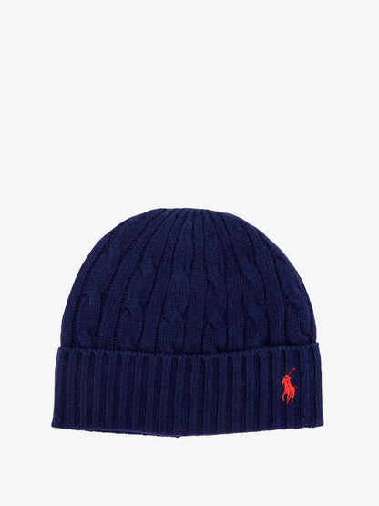 Wool blend cable knit beanie hat thumbnail