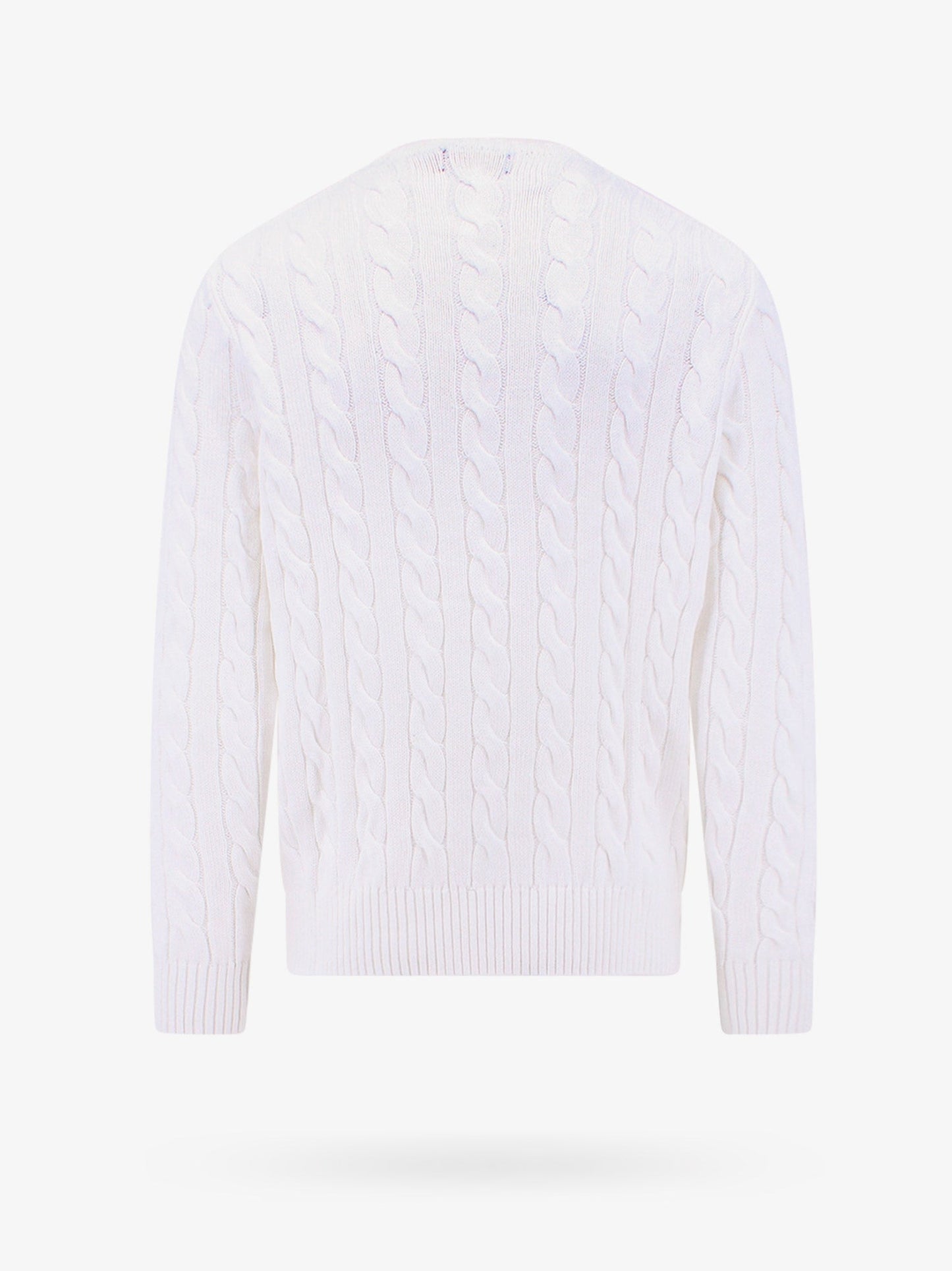 Maglia in cotone a trecce con ricamo iconico