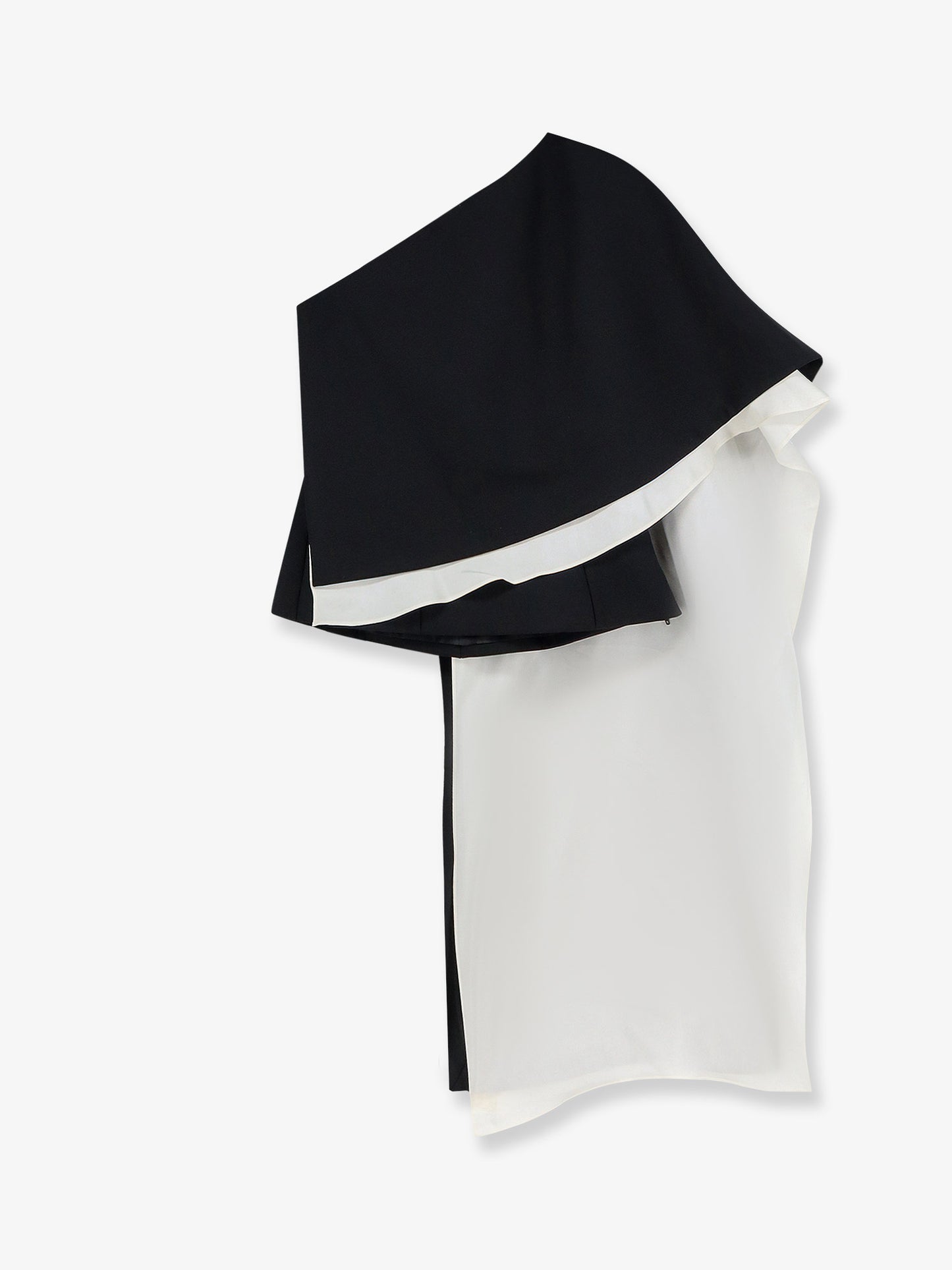 Wool blend top with silk inserts