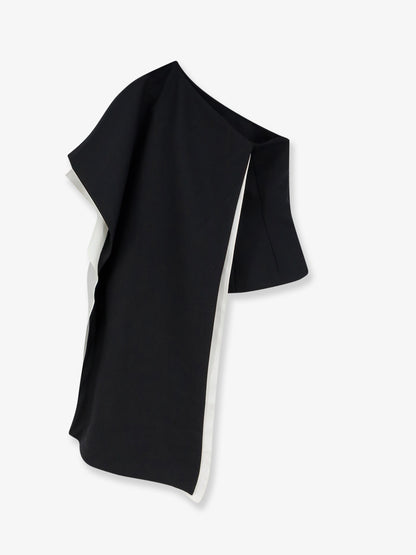 Wool blend top with silk inserts thumbnail