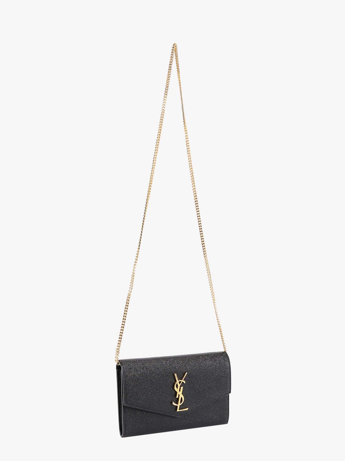 Leather crossbody bag with metal Cassandre logo