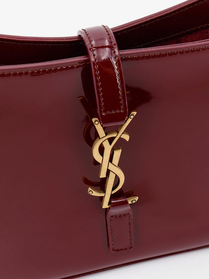 LE 5 À 7 bordeaux patent leather shoulder bag thumbnail