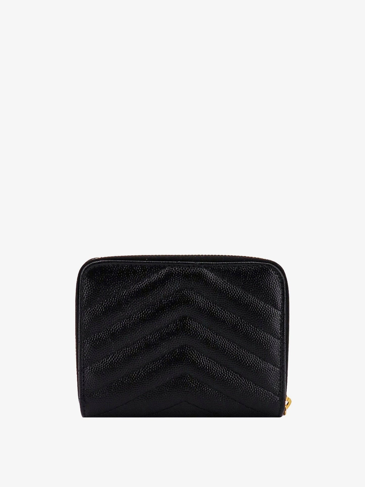 Quilted leather wallet with metal Cassandre logo
