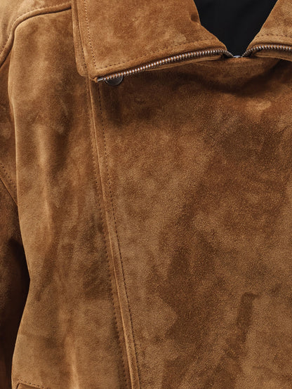 Oversized vintage split-leather jacket thumbnail