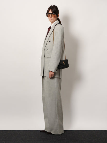 Loulou Mini leather crosbody bag with chevron stitching thumbnail