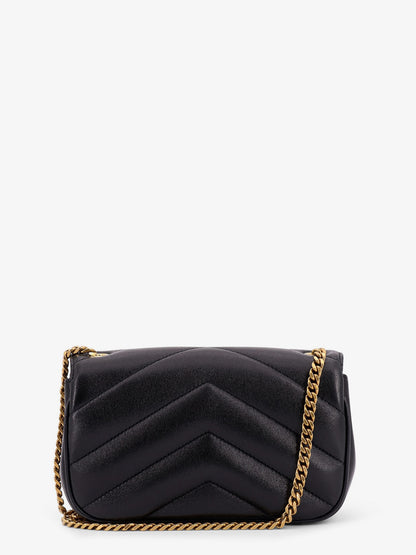 Loulou Mini leather crosbody bag with chevron stitching thumbnail