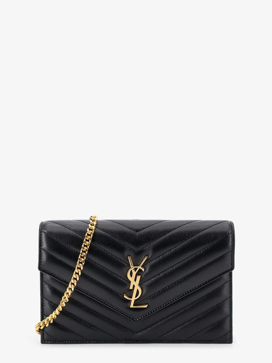 Leather crossbody bag with metal Cassandre logo