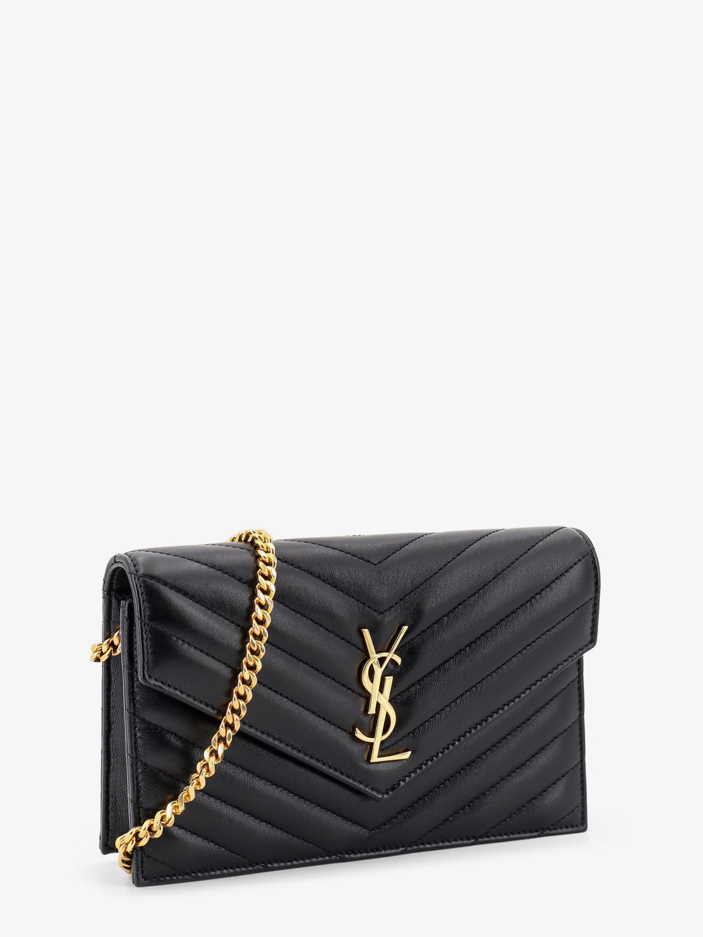 Leather crossbody bag with metal Cassandre logo