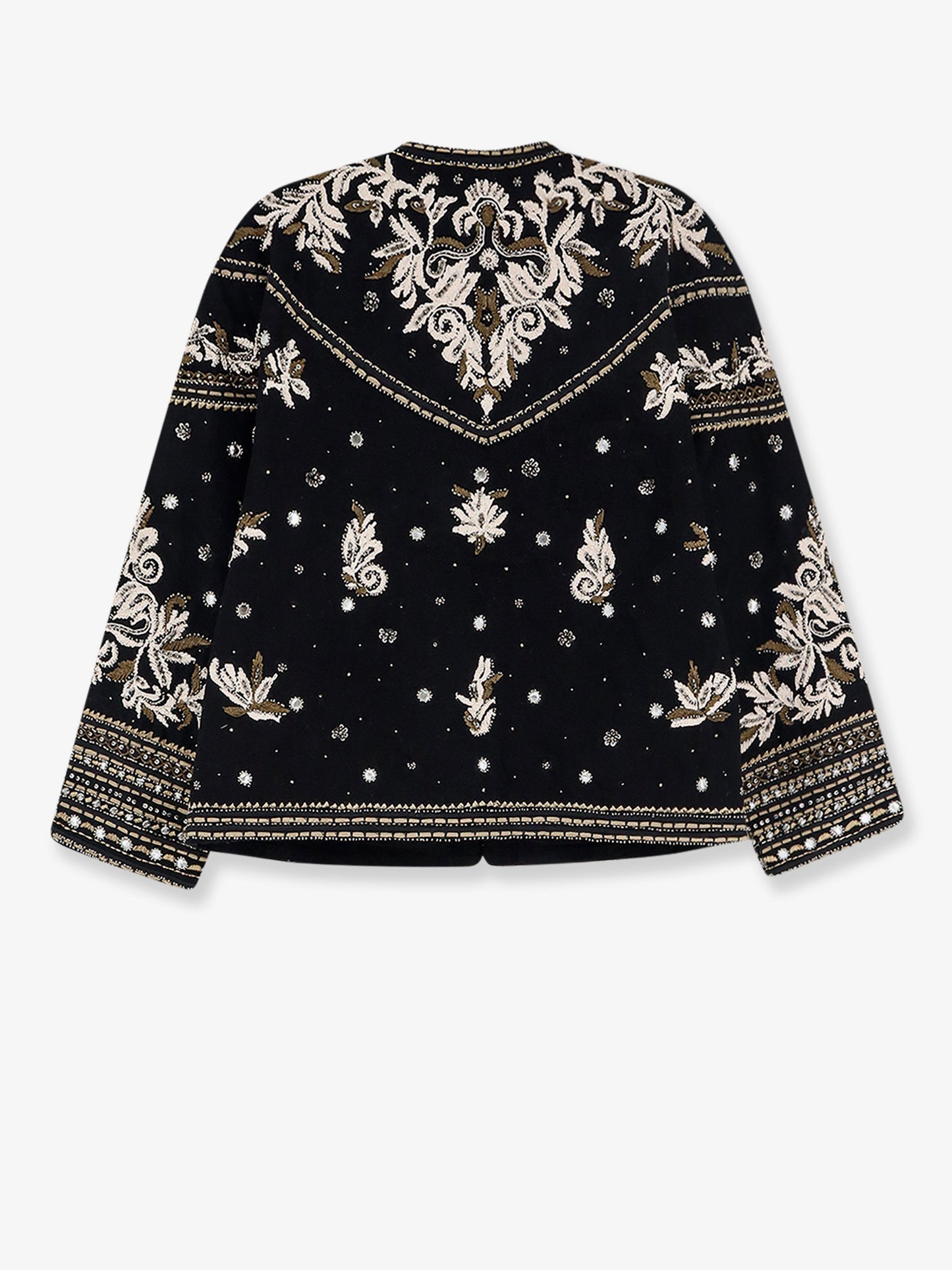 Tanika cotton blazer with all-over embroidery and sequins