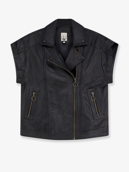 Ruttiya leather sleeveless jacket thumbnail