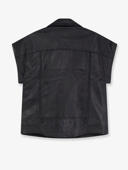 Ruttiya leather sleeveless jacket thumbnail
