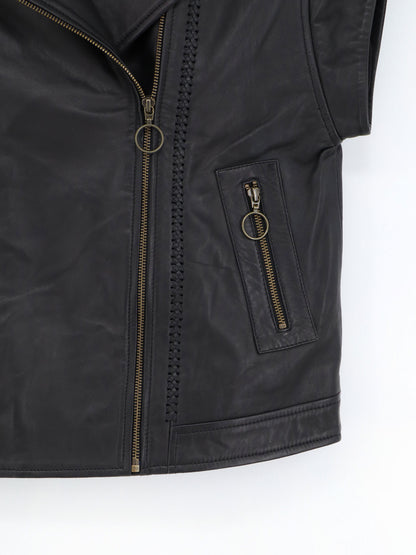 Ruttiya leather sleeveless jacket thumbnail