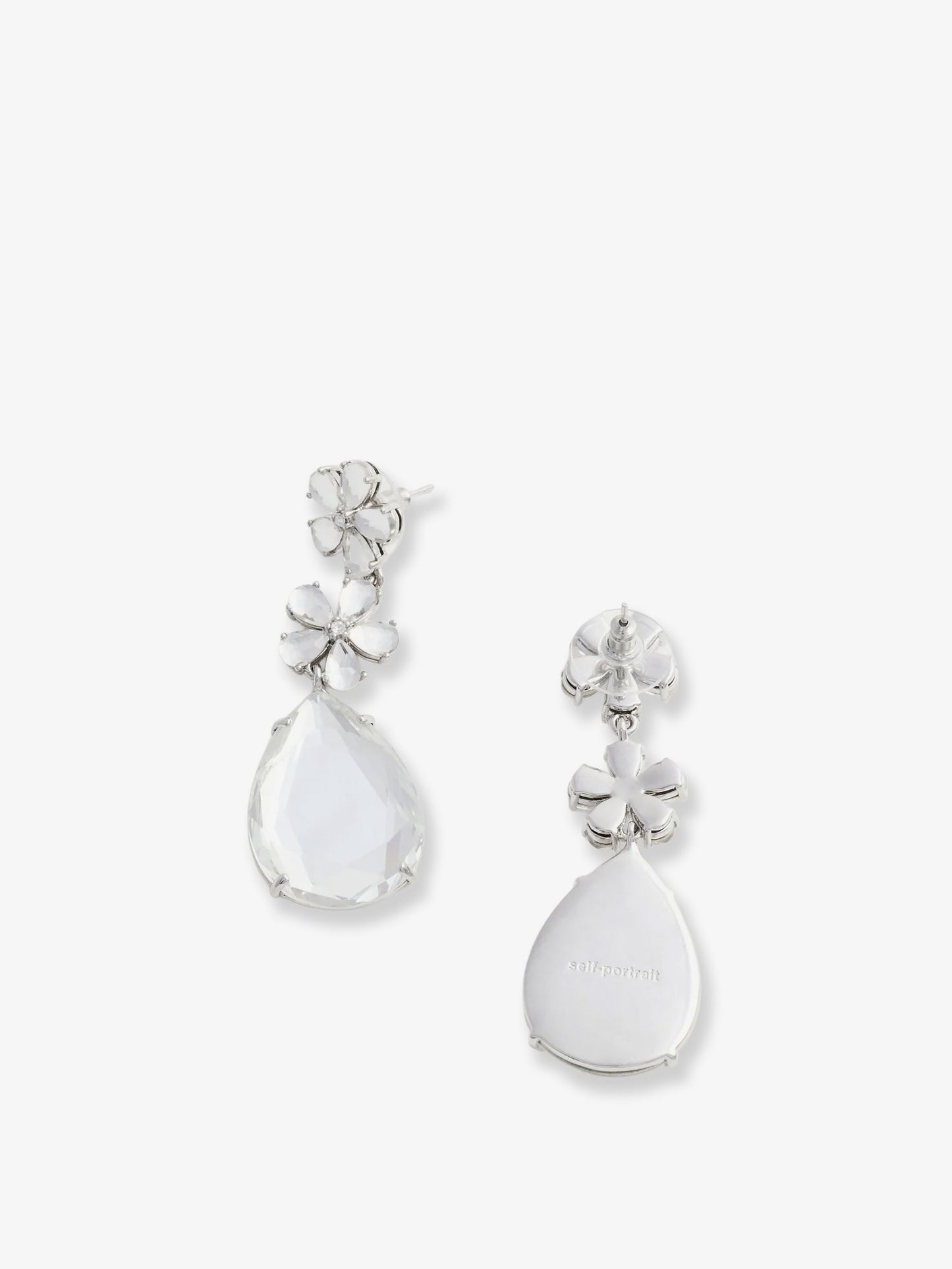 Crystal Flower Tiered Earrings