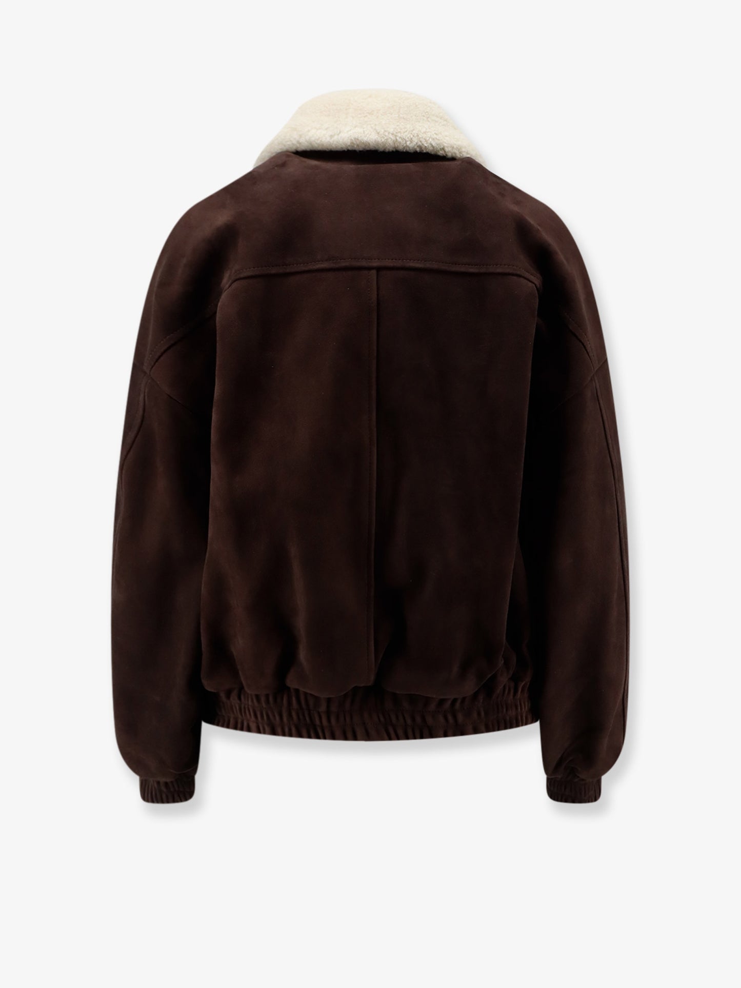 Suede jacket with fur collar