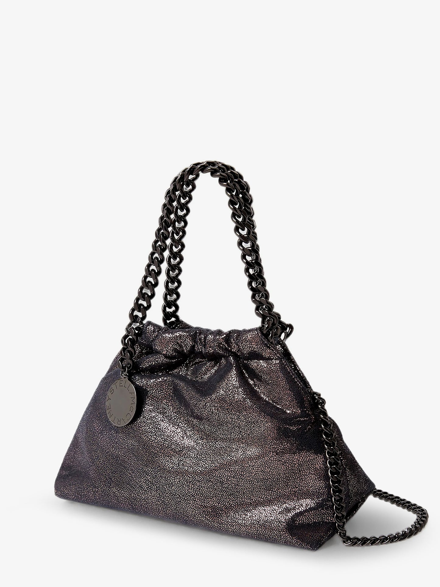 Falabella Eco Shiny Dotted Chamois Fabric Shoulder Bag