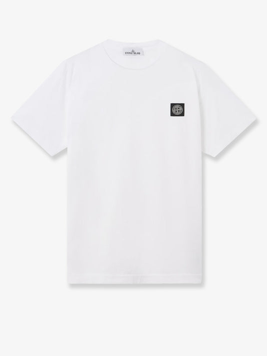 T-shirt in cotone con patch logo frontale