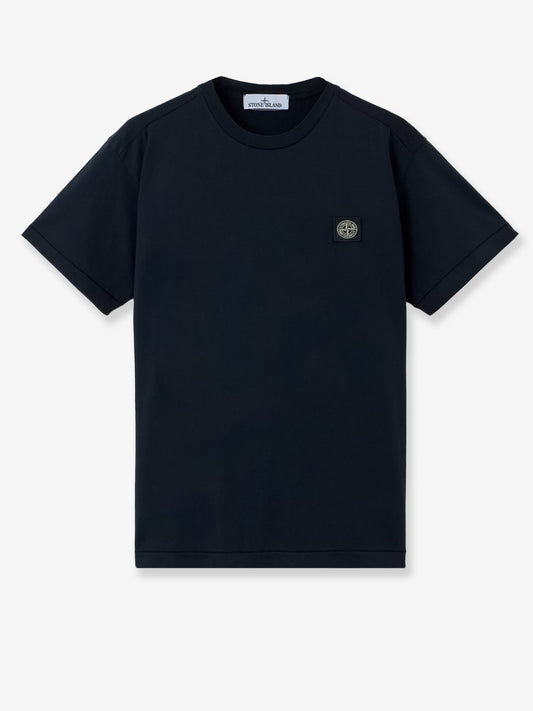 T-shirt in cotone con patch logo frontale